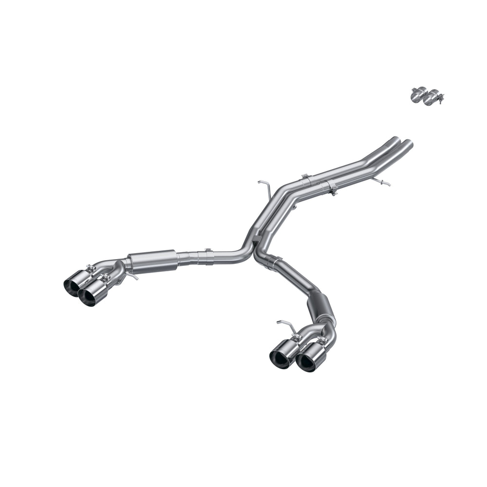 MBRP 2.5in. Resonator Back. Dual Rear Exit. T304. Quad Tips