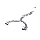 2.5in. Resonator Back. Dual Rear Exit. T304. Quad Tips