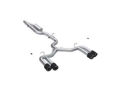 MBRP 3in. Cat-Back Dual Split Quad Rear, Valve Delete, T304 with CF.