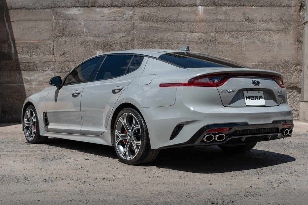 MBRP 2.5in. Cat-Back. Dual Split Rear Exit. AL — 2018-2021 Kia Stinger