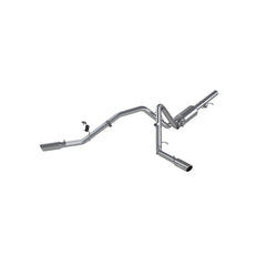 MBRP 3in. Cat-Back. 2.5in. Dual Split Side Exit. T409 — 2009-2013 Chevrolet Silverado 1500 / Silverado 1500 Hybrid, GMC Sierra 1500 / Sierra 1500 Hybrid, select trims (S5056409)