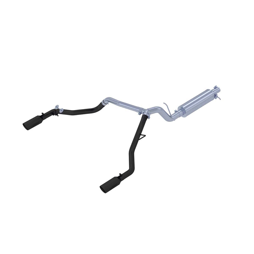 MBRP 3in. Cat-Back. 2.5in. Dual Split Rear Exit. BLK — 2019-2023 Ford Ranger, select trims (S5223BLK)
