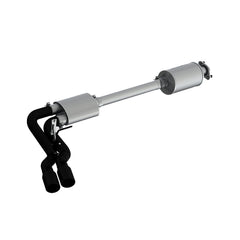 MBRP 3in. Cat-Back. Pre-Axle Dual Outlet. Passenger side. Street Version. BLK