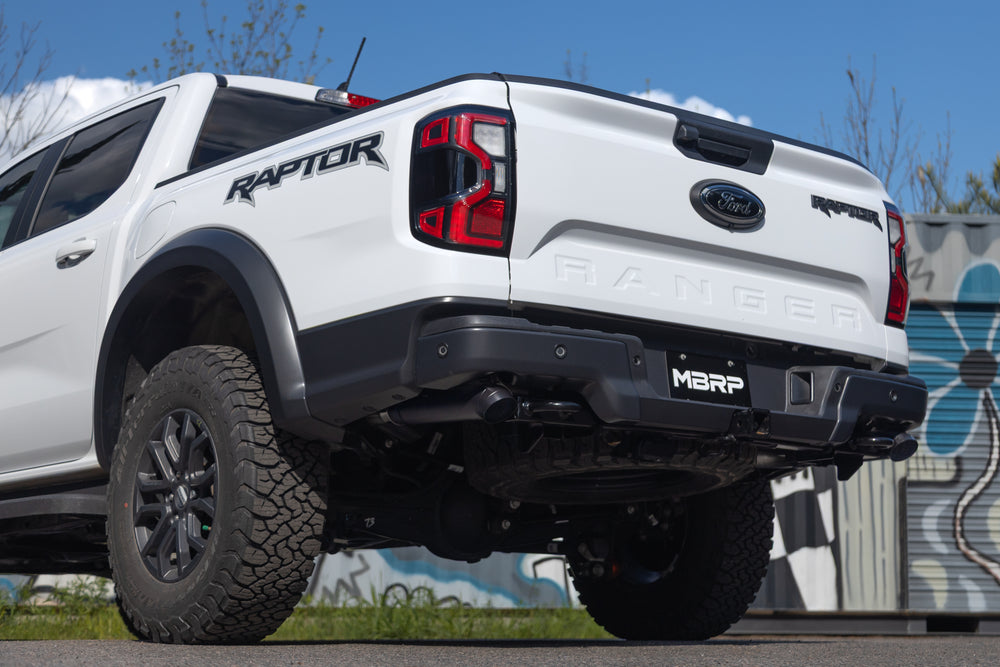 MBRP 3 Inch Axle-Back Dual Rear Turndown, T304 BLK — 2024-2026 Ford Ranger (S5270BLK)