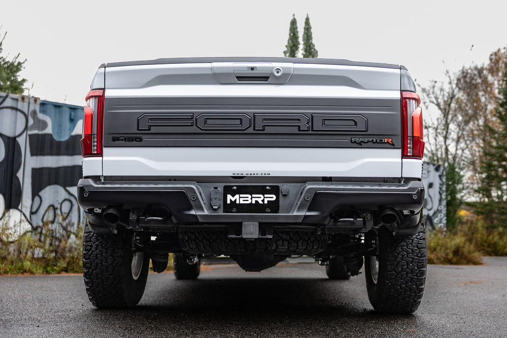 MBRP 3 Inch Axle-Back Dual Rear Turndown, T304 BLK — 2022-2026 Ford F-150 Raptor (S5278BLK)
