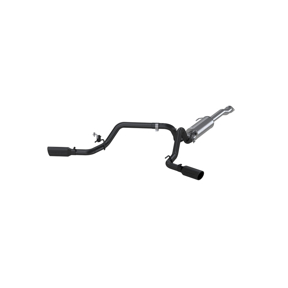 MBRP 3in. Cat-Back. 2.5in. Dual Split Side Exit. BLK — 2016-2023 Toyota Tacoma, select trims