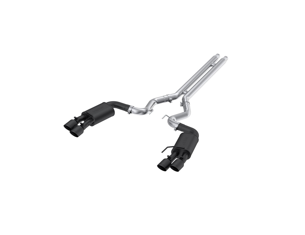 MBRP 3in. Cat-Back. Dual Rear Exit. Quad Tips. Street Version. BLK (S7205BLK)
