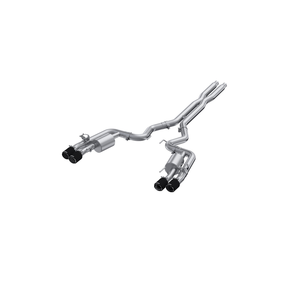 MBRP 3 Inch Cat-Back Quad Rear Exit. T304 and CF Tips. Active Exhaust — 2024-2026 Ford Mustang, select trims