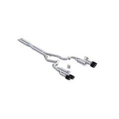 MBRP 3in. Cat-Back. Dual Rear Exit. Quad Carbon Tips. Race Version. T304 CF — 2024-2026 Ford Mustang, select trims