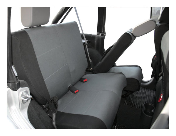 RT Offroad Rear Polycanvas Seat Cover for Jeep 07-11 JK Wrangler w/ 4-Doors Black/Gray