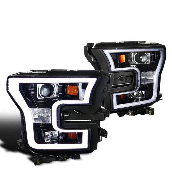 Spec-D Black Projector Headlights - 15-17 F150