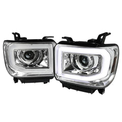 Spec-D Chrome Projector Headlights 14-18 GMC 1500/ 15-19 HD Chrome Without Factory LED Day Time Running Lights