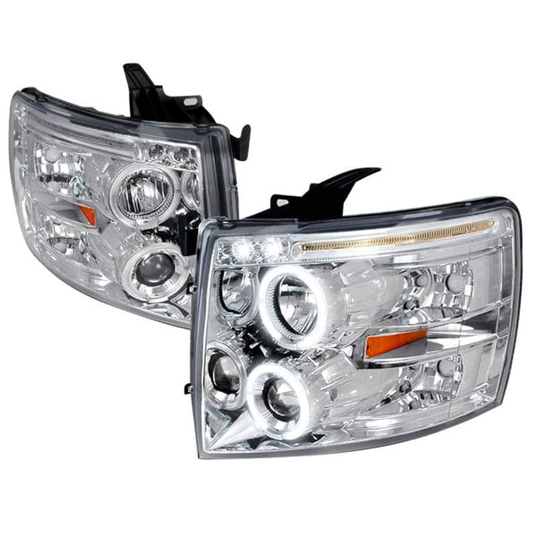Spec-D Chrome Projector Headlights - 07-13 Silverado 1500/ 07-14 HD