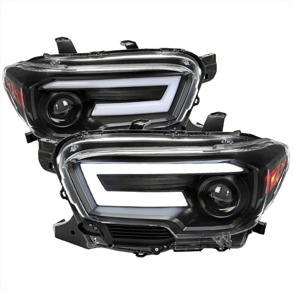 Spec-D Black Projector Headlights with Clear Lens - 16-23 Tacoma