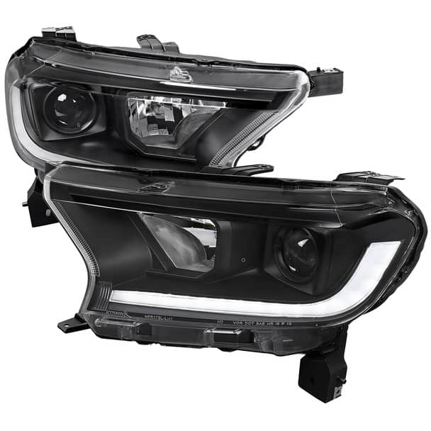 Spec-D Matte Black Projector Headlights with Clear Lens - 19-21 Ranger