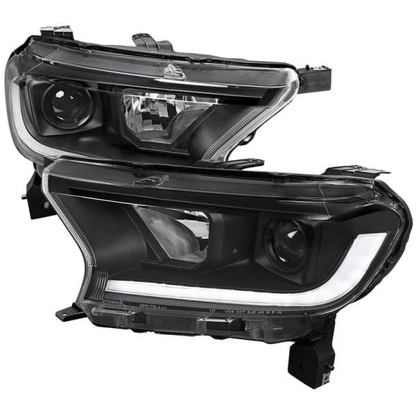 Spec-D Matte Black Projector Headlights with Clear Lens - 19-21 Ranger