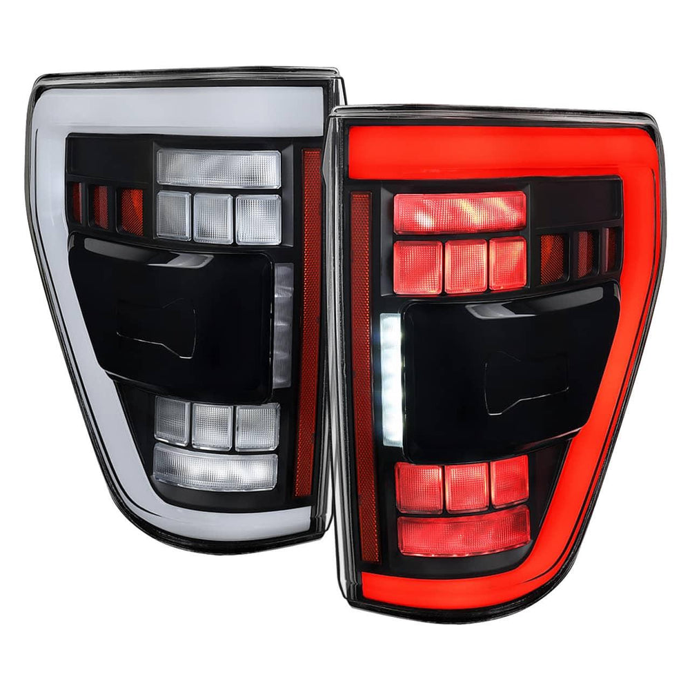 Spec-D Smoked Full LED Taillights with Switchback Sequential Turn Signals - 21-23 F150 (Excluding Factory LED Tail Lights and BLIS Equipped Models) (SPD-LT-F15021JMLED-SQ-RS)
