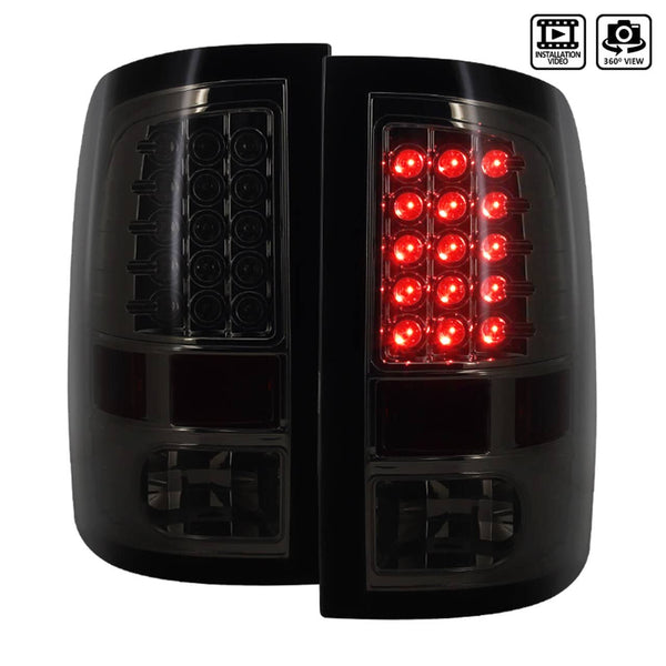 Spec-D Smoked LED Taillights - Dodge Ram 09-18 1500/ 10-18 2500/3500 Will Not Fitmodels with Factory LED Taillights