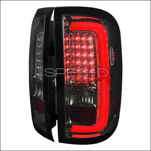 Spec-D Smoked LED Taillights - 14-18 Sierra 1500/ 15-19 HD