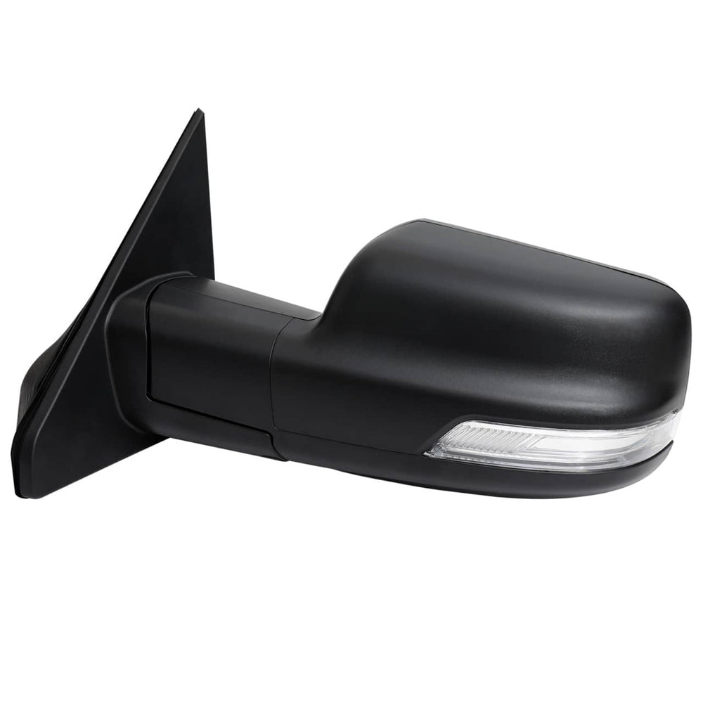 Spec-D Tuning Driver Side Power Heated Black Towing Mirror Manual Folding with Blind Spot Detection LED Signal and LED Puddle Lights | 19-24 Ram 1500