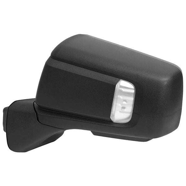 Spec-D Tuning Driver Side Power Heated Black Towing Mirror with Auto-Fold Blind Spot Detection LED Auxilary and Puddle Lights - 19-25 Sierra 1500