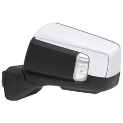 Spec-D Tuning Driver Side Power Heated Chrome Towing Mirror Manual Folding with Blind Spot Detection LED Turn Signal and Puddle Light - 19-25 Silverado 1500
