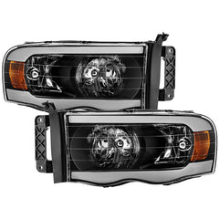Spyder Xtune Black Crystal Headlights W/ Sequential Turn Signal LED Strip | 02-05 Dodge Ram 1500/03-05 Dodge Ram 2500/3500