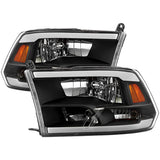 XTUNE BLACK CRYSTAL HEADLIGHTS WITH LED LIGHT BAR (WILL NOT FIT QUAD HEADLIGHTS) | 09-12 DODGE RAM 1500