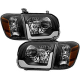 XTUNE BLACK OEM STYLE HEADLIGHTS & CORNER LIGHTS WITH LED LIGHT BAR | 2005-2006 TUNDRA DOUBLE CAB 4-DOOR ONLY/2005-2007 