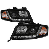 SPYDER SIGNATURE BLACK HALOGEN PROJECTOR HEADLIGHTS (NOT COMPATIBLE W/ XENON/HID MODEL) DRL;HIGH H1(INCLUDED) LOW H1(INC