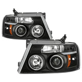 SPYDER BLACK PROJECTOR HEADLIGHTS ; 04-08 F150