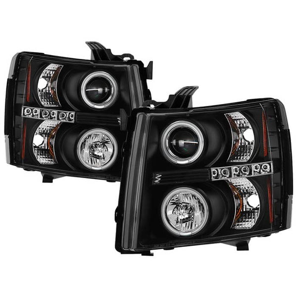 Spyder Black Projector Headlights - 07-13 Silverado 1500/ 07-14 HD