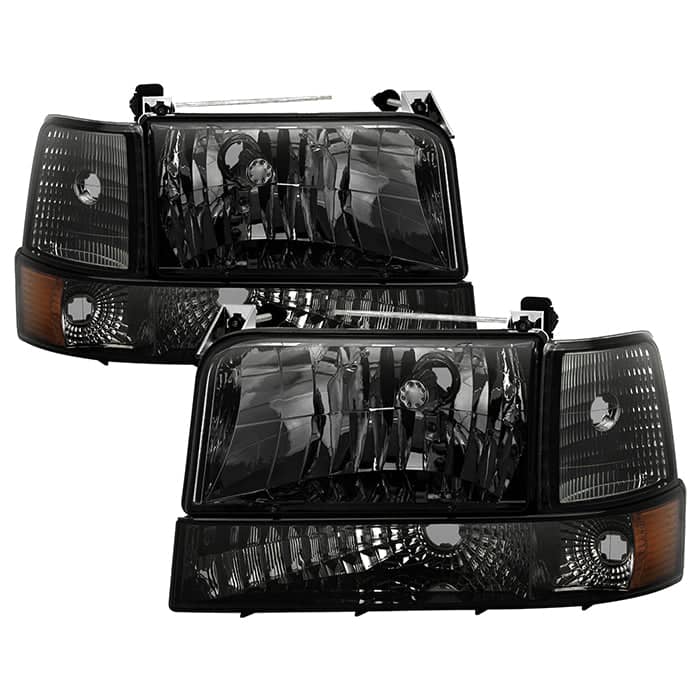 Spyder Headlights w/Corner Bumper 6pcs Amber- Smoke