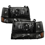 Spyder Headlights w/Corner Bumper 6pcs Amber- Smoke