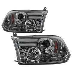 Spyder Signature Smoke Projector Headlights W/Light Bar | 09-18 Dodge Ram 1500/10-19 Ram 2500/3500