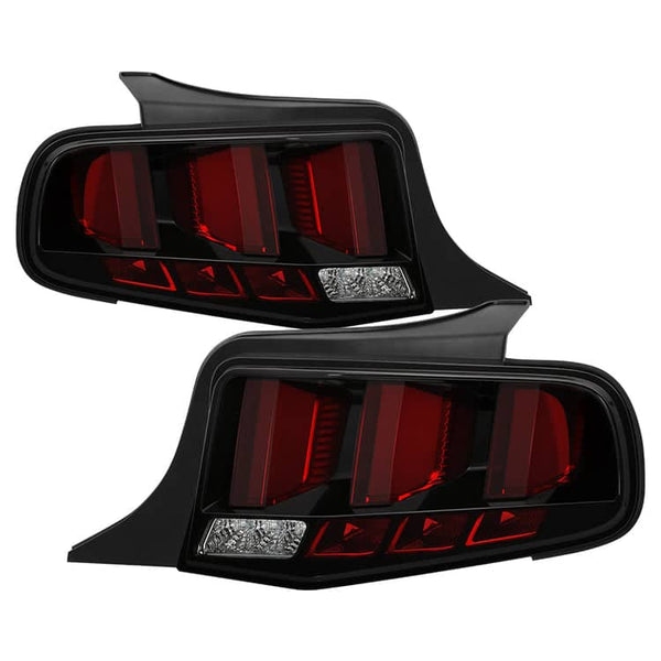 Spyder LED Tail Lights - Black — 2010-2012 Ford Mustang (5085092)