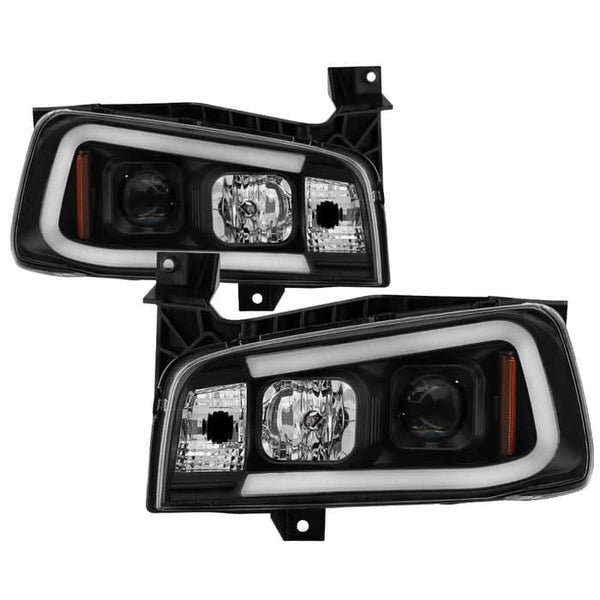Spyder 1PC LED Light Bar Projector Headlights - Black