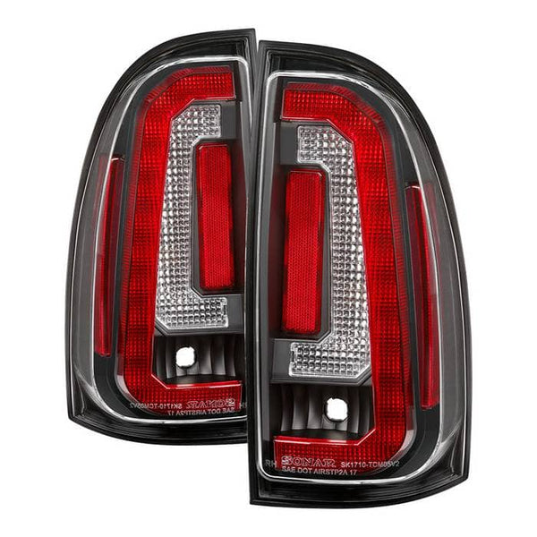 Spyder LED Tail Lights - Black — 2005-2015 Toyota Tacoma (5085467)