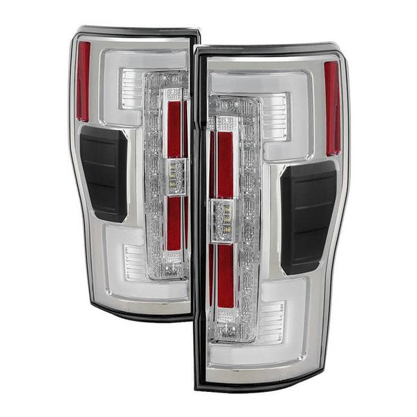 Spyder Chrome LED Taillights - 17-19 Super Duty - Fit Halogen Models Only