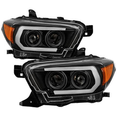 Spyder Projector Headlights - Sequential LED Turn Signal - Black — 2016-2022 Toyota Tacoma (5085818)
