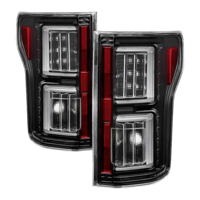 Spyder LED Tail Lights - Black — 2018-2020 Ford F-150 (5085955)