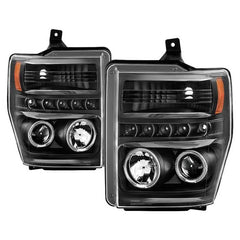 Spyder Phares à projecteur halo à DEL — noir — pour certains camions Ford (5086006)