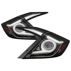Spyder LED Tail Lights - Black — 2016-2019 Honda Civic (5086051)