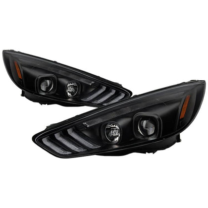 Spyder Projector Headlights - Sequential Turn Signal Light Bar - Black