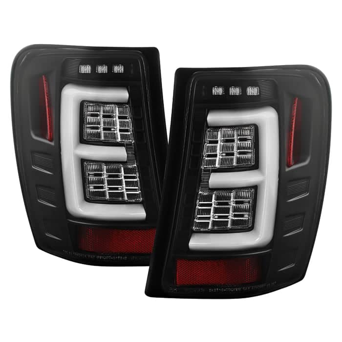Spyder Light Bar LED Tail Lights - Version 3 - Black — 1999-2004 Jeep Grand Cherokee (5086143)