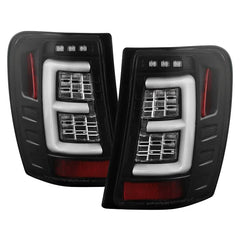 Spyder Light Bar LED Tail Lights - Version 3 - Black — 1999-2004 Jeep Grand Cherokee (5086143)