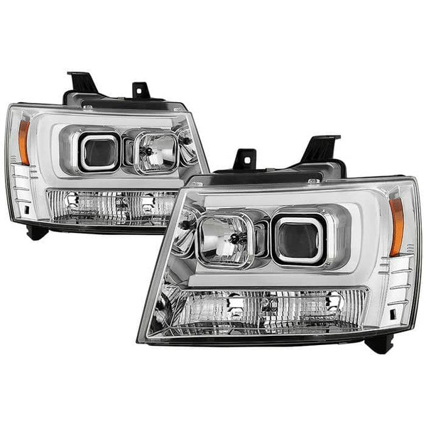 Spyder Projector Headlights - Version 2 - Switch Back Turn Signal Light Bar - Chrome
