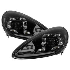 Spyder Apex Black Headlights - Quad LED Parking Lights - LED Cornering Lights | 11-14 Porsche Cayenne