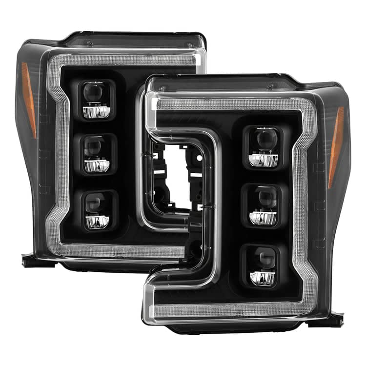 Spyder Apex Black LED Headlights - Switchback Sequential Turn Signal Lights | 17-19 Ford S/Duty