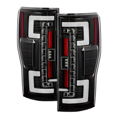 Spyder Black Red Light Bar LED Tail Lights | 17-18 Ford F250 S/Duty Blind Spot Monitoring